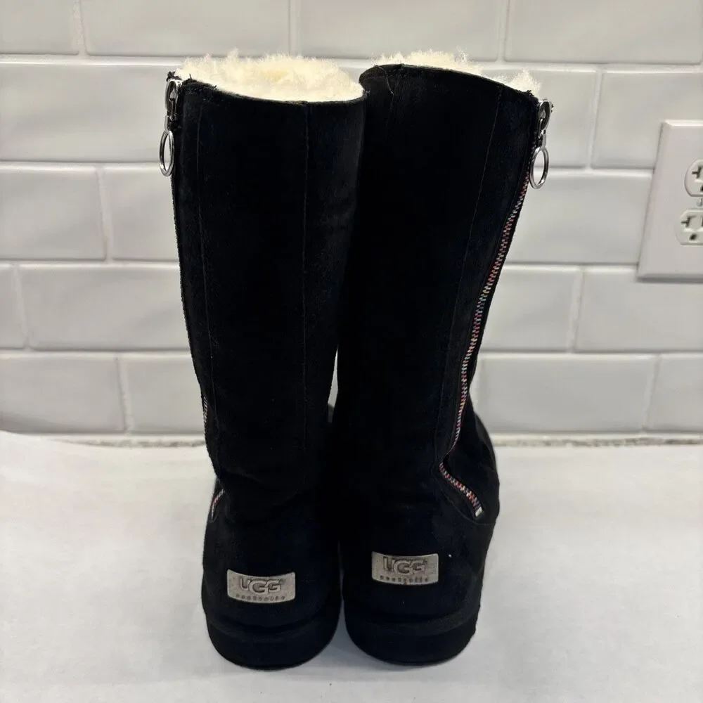 UGG 5654 Multicolor Rainbow Zipper Snow Boot Size 5 Black EUR 35‎ / UK 4…...L39